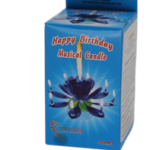 4VAM1 - Vela Flor De Aniversário C/Musica - Azul